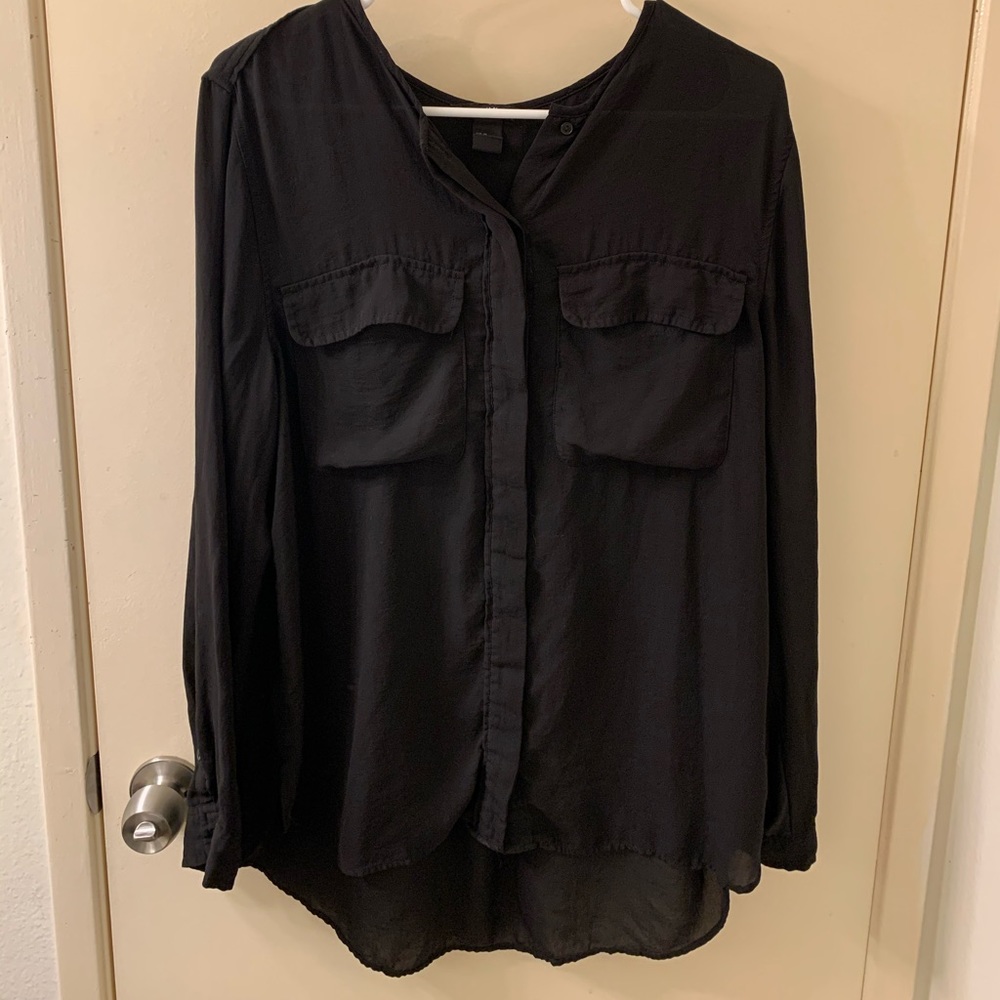 Black button up blouse